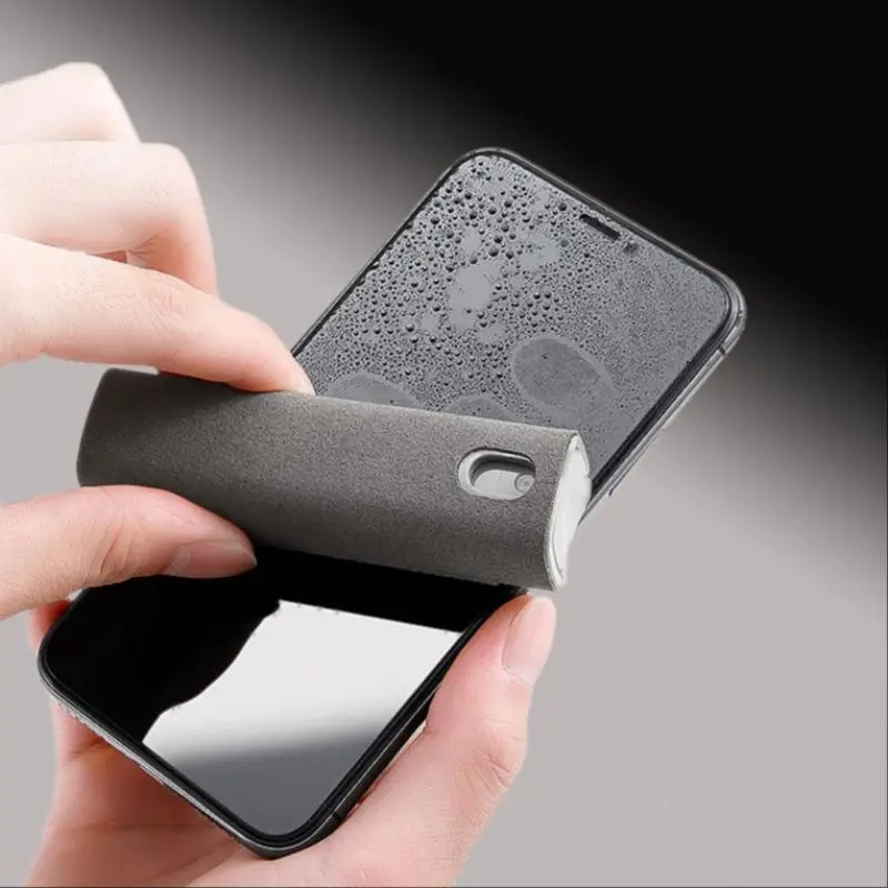 Portable Screen Cleaner, Reusable Screen Cleaning Tool, Spray & Wipe 2 in 1 Screen Cleaner, Suitable for Smartphone, Tablet, Laptop, Computer Screen