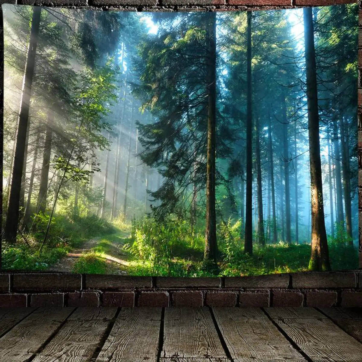 Forest Pattern Tapestry, 1 CountModern Landscape Wall Hanging Blanket with Installation Accessories for Home Living Room Bedroom Decor father's day gifts,gifts boyfriend,gifts for girl adults,gifts under 100 dollars,cheap stuff for your room trippy room d
