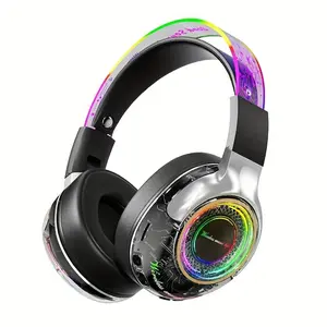 Pro Gaming Headset Wireless - ANC Noise Cancelling 360° Surround Sound RGB Lights 50Hr Playtime Type-C Fast Charge Ultra Comfort for PC PS5 Travel Perfect for Gamers Music Lovers, Headphones Bluetooth, Bluetooth