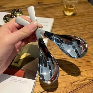 Stainless Steel Spoon Dinner Spoon Household Thickening Spoon Dessert Spoon Kitchen Seasoning Spoon Utensils