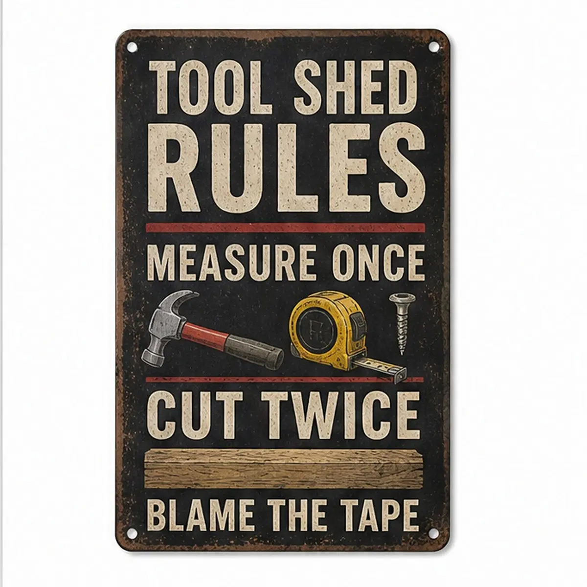 Funny Tool Shed Sign - 8" x 12" Workshop Wall Decor