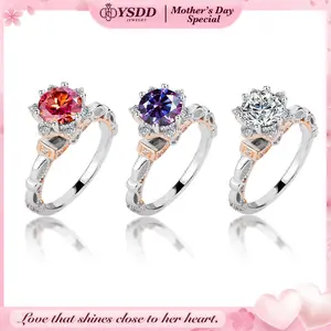 【#245 Cinderella】Antique Flower Synthetic Moissanite Engagement Ring in 925 Sterling Silver 1Carat