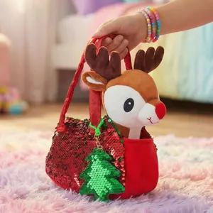 Little Jupiter Pet Plush Set with Bag - Reindeer w/ Red Bag