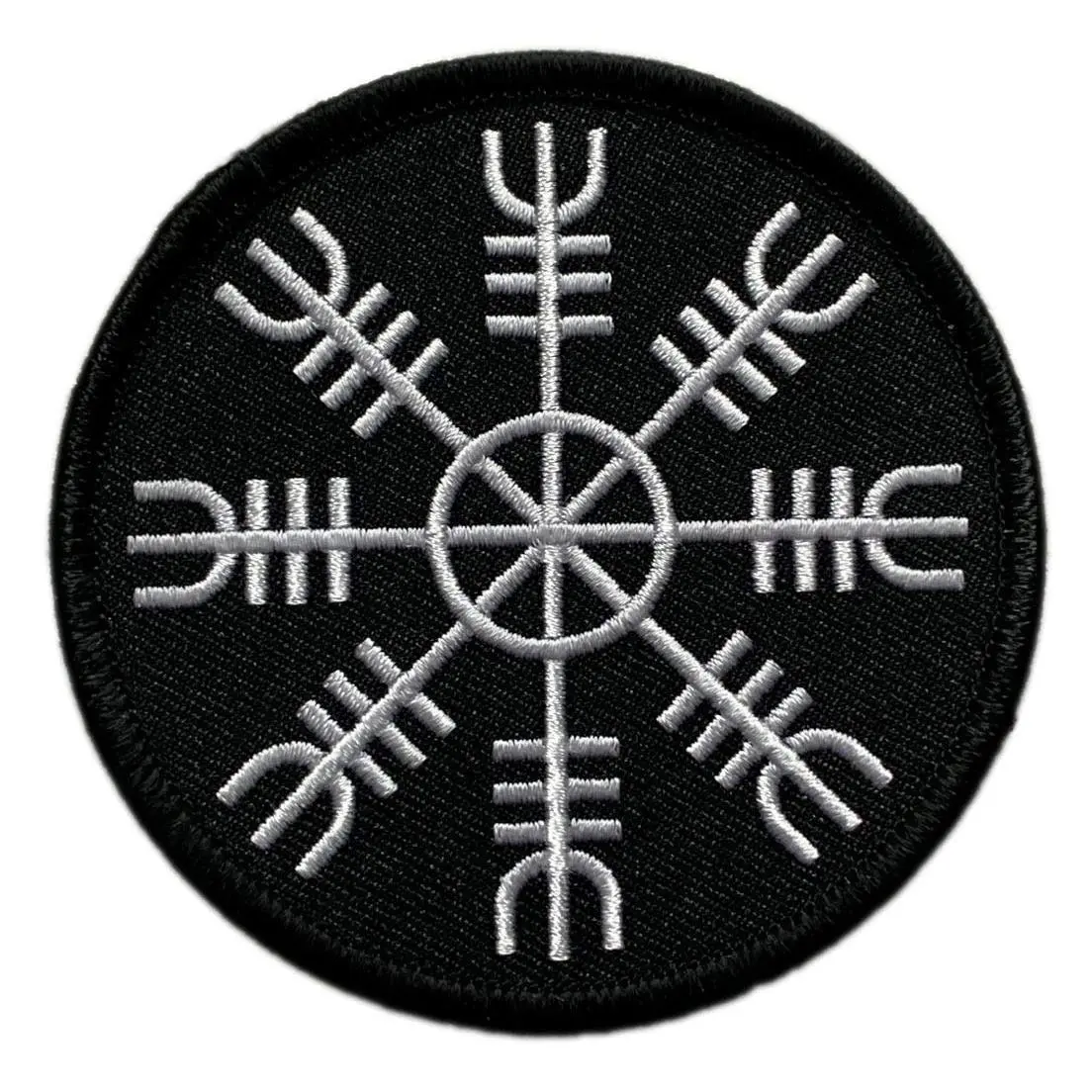Helm of awe Viking Rune Patch [Iron on Sew on -3.0 X 3.0 inch -VR7]