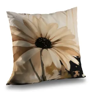 360 Stand 14x14 in. Poly Twill Throw Pillow Insert - Black, Daisy Motif, Twill Weave, Vibrant Floral Print Decorative Pillow Insert, Floral Theme