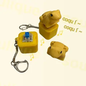 Coquí Frog Button Keychain with Realistic Sound & Light Puerto Rico Souvenir  Cute Stress Relief Toy Authentic Collectible