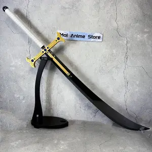 110cm 43inch Wooden Mihawk Katana Figurine Model Large ABS Long Bamboo Ninja Anime Cosplay Prop Accessories Original Samurai Real Size Japanese Fake Katana Figure Model Halloween Party Photograph Prop Gift