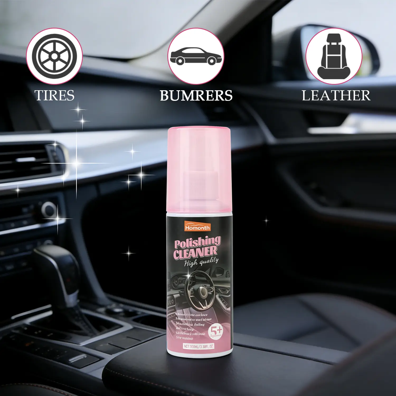 HOMONTH Ultimate Car Interior Detailer & UV Protectant Spray | Restores Plastic, Rubber, Leather | Non-Greasy Auto Detailing Universal Cleaning