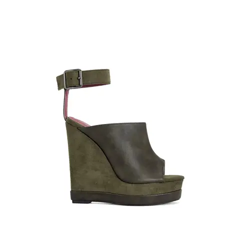 TANA-OLIVE PLATFORM WEDGE SANDAL