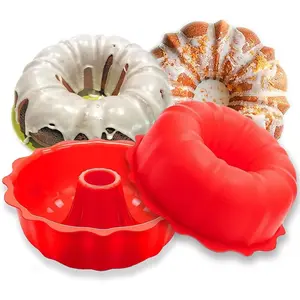 2 Pcs 9 Inch Non-Stick Silicone Cake Pans Silicone Baking Molds for Gelatin Donuts Muffins Cornbread Brownies Jellies