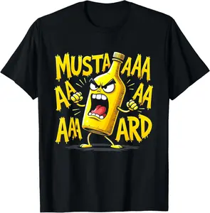 100% Cotton Mustard Bottle Scream Funny Condiment Rap Humor T-Shirt
