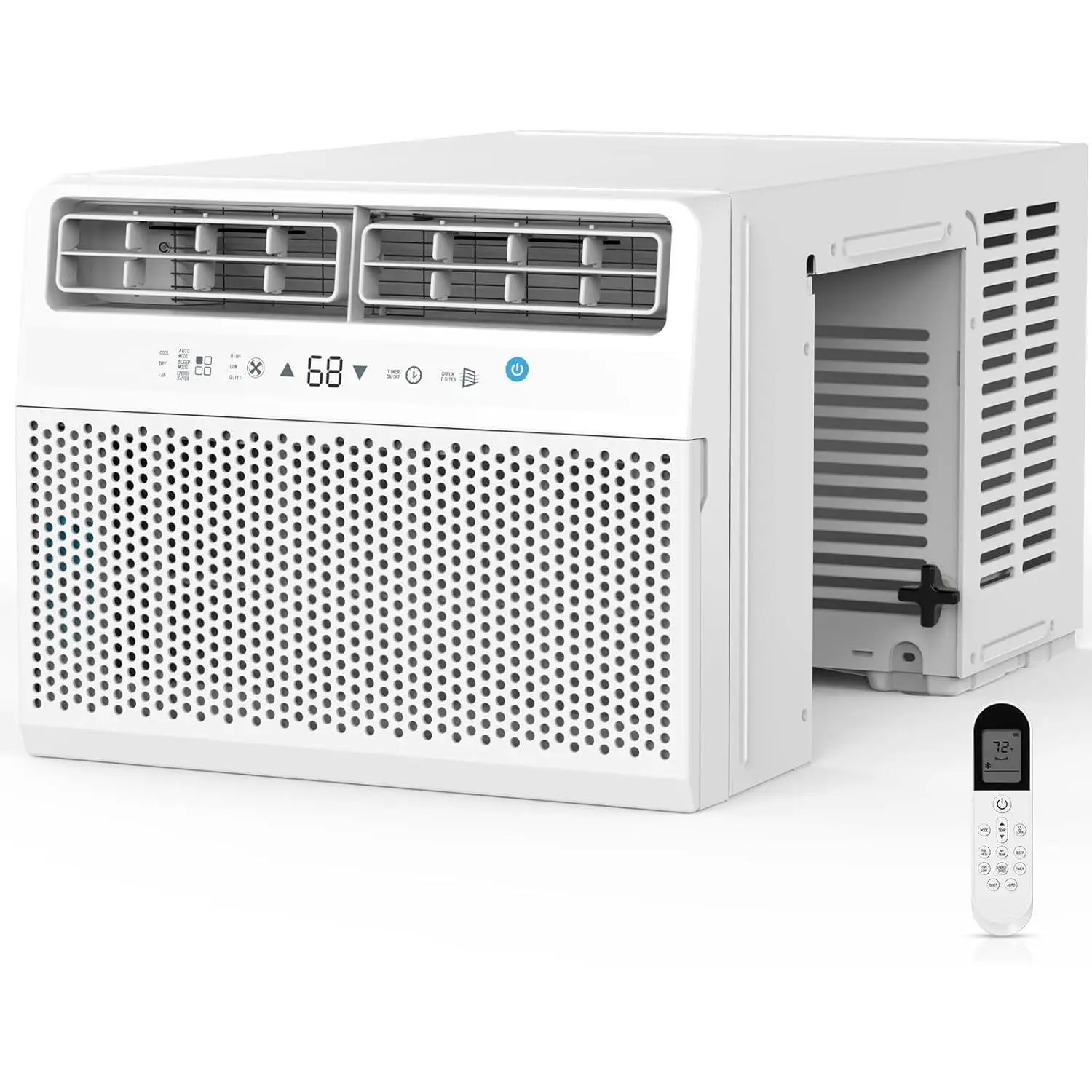 ZAFRO Window Air Conditioner, Window AC Unit Cooling Room 450sq.ft, Dehumidifier Mode and 3 Fan Speed, 24H Timer, Saddle Mount, Quiet Operation