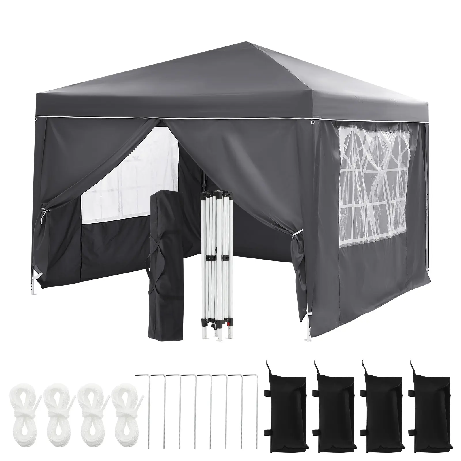 Garvee Heavy Duty Pop Up Canopy Tent 10x20FT/10FT Waterproof & Windproof Outdoor Event Shelter 6 Removable Sidewalls Adjustable Height Easy Setup Storage Bag
