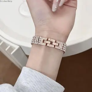 2026 Sparkly Diamond Apple Watch Band – Metallic Bling Bracelet Strap for Women, Adjustable Luxury Watch Band Fits 38–49mm (All Series & Ultra), Elegant Jewelry Style Dressy Watch Strap