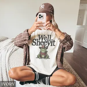 Comfort Colors Well Sheeyit Country Western Frog Shirt, Vintage Western Toad Tshirt, Adult Humor Shirt, Funny Meme Shirt, Frog Lover Gift
