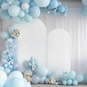 Set of 3 Arch Backdrop Stand and Cover Set Metal Balloon Arch Stand Frame for Wedding Birthday Party Christmas Graduation Ceremony Garden Arbors 7.3FT 6FT 6FT Festive Backdrops & Banners