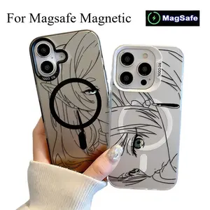Hot Anime Comics Frieren Magsafe Phone Cases For iPhone 17 16 15 14 13 Promax Pro Air Magnetic Soft Plated Anti Fall Back Shockproof Cover