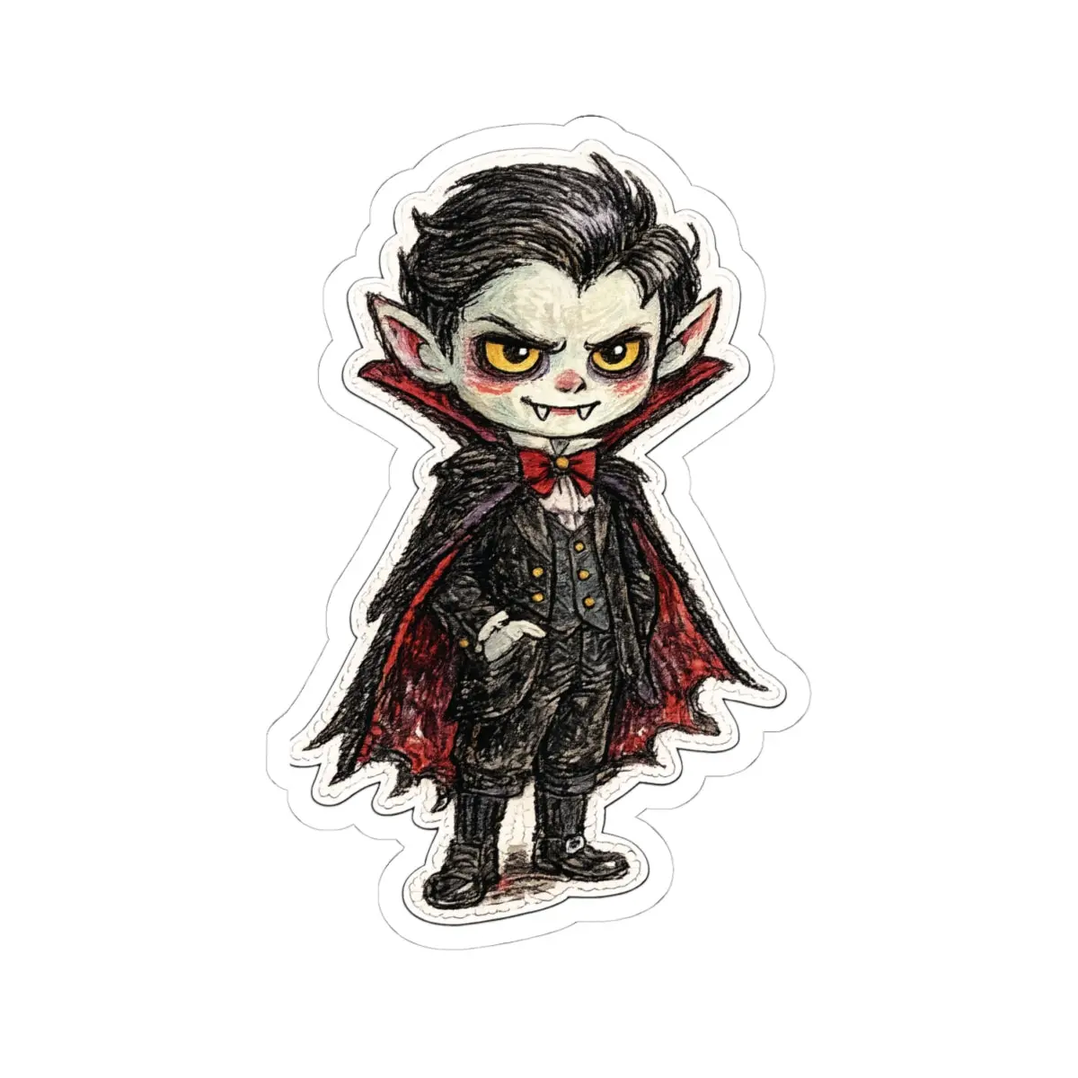 Little Vampire Gothic Boy Universal Monster, Halloween Gothic Vinyl Sticker