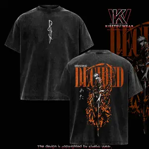 Ichigo Shirt, Bleach Anime Graphic Tee, Bankai Form T-Shirt, Dark Anime Streetwear, Unisex Washed Oversized Tee, Gift for Anime Fans