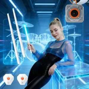 Professional Electronic Air Drum Set, Percussion Instrument, 2 Drumsticks, 2 Pedals, Bluetooth-compatible Speaker, 8 Sound Colors, Kids Music Lover Gift