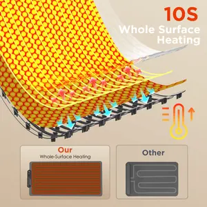 Food Warming Mat, Food Warmers for Parties Buffet, Fast Heating Mat for Food with 19 Level Adjustable Temperature and 6 Hours Timer, Roll Up Food Warmer