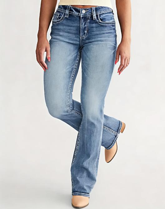 Micro stretch denim jeans - comfortable, soft, breathable, suitable for casual denim women's clothing