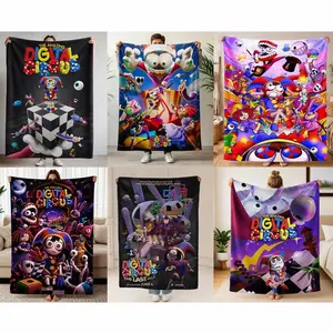 TADC Amazing Circus Cartoon Blanket Cozy Plush Fleece Blanket, Decor Bedroom Home For Cartoon Movie Fan YQ