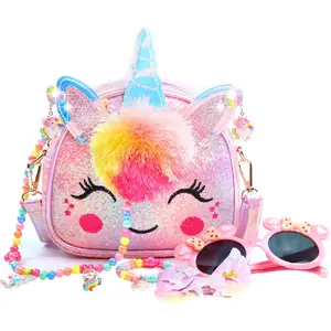 X-HBL02  Toddler Purse Gifts for Girls, Little Girl Gifts Princess Dress Up Jewelry Unicorn Toys Birthday Gifts for Girls 3 4 5 6 7 8 Year old