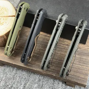 4300BK Folding Knife - D2 Battlewash Blade G10 Handle, Button Lock EDC Tool for Camping, Outdoor Use& Hiking, Survival Tools, the best gift high-end quality and Neck Knife Gift Set