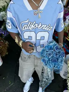 Men's Stylish California No. 23 Printed Football Jersey, Retro Street Style Short-Sleeved Shirt, Men's Hockey Short-Sleeved T-Shirt, Suitable for Everyday Casual Wear.