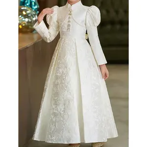 Girls' Dress, Children's Princess Dress, Light Luxury Niche-End Little Girl Host , Autumn Winter Middle Eastern Style
