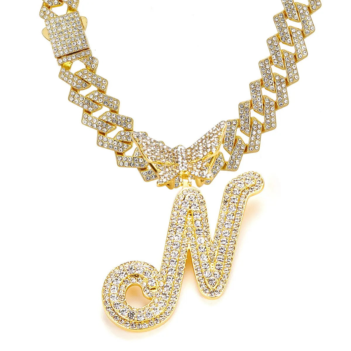 Golden letter necklace N