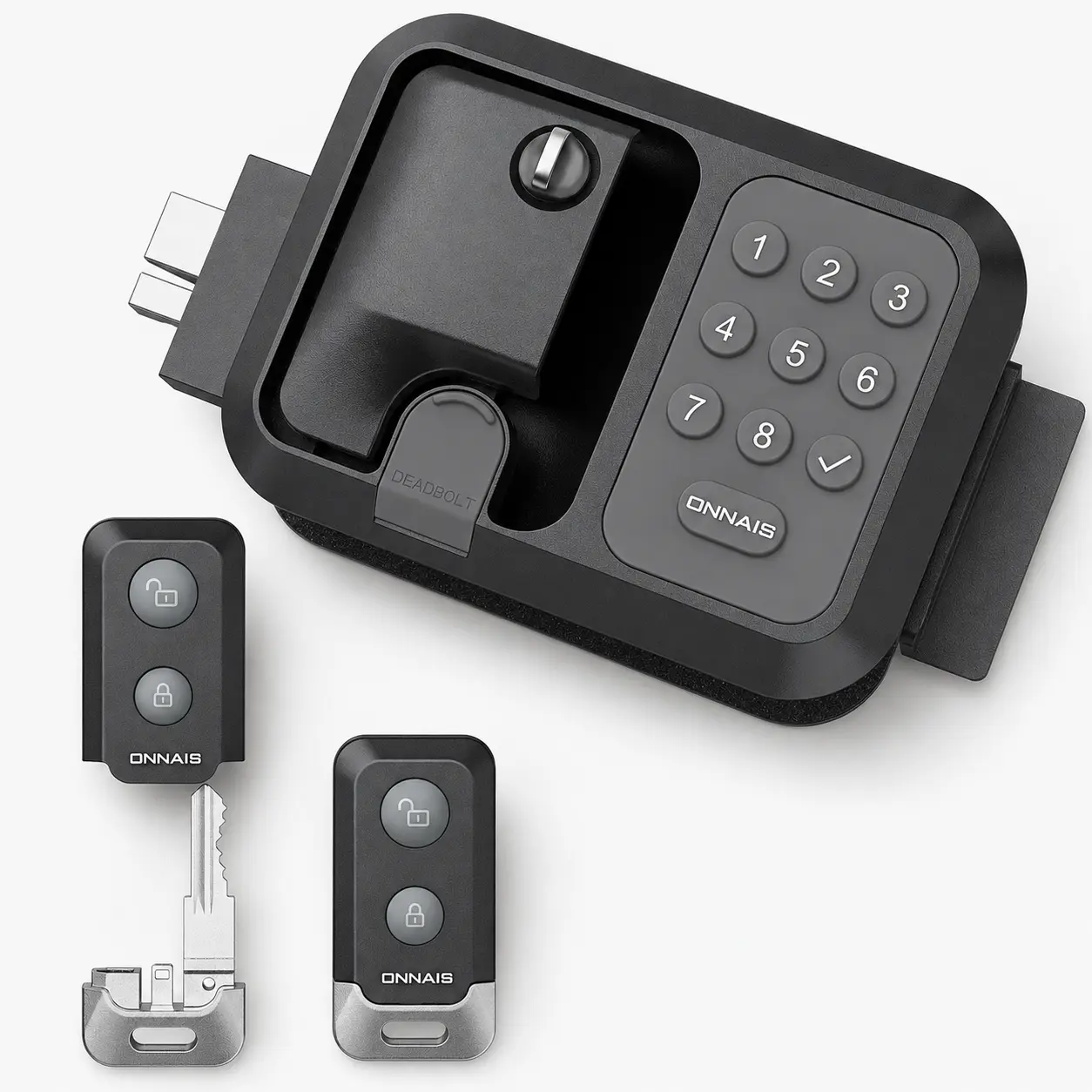 ONNAIS RV Keyless Entry Door Lock, Full Metal Electronic Keypad Replacement Handle with Remote Fobs, Waterproof Camper Door Lock for Travel Trailers, Fifth Wheels & Toy Haulers