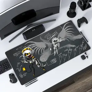 Murder Drones Custom Mousepad, Uzi, V, and N Concept Art, Unique Large Desk Mat for Robot and Murder Drones Fans