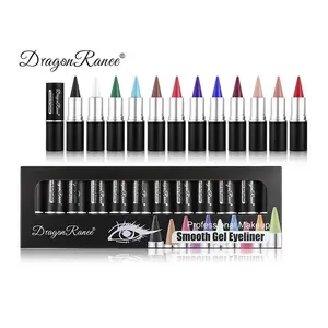 Matte Eyeliner Palette, 12pcs/set Long Lasting Eyeliner Gel with Pencil Sharpener, Eye Makeup Tool for Women & Girls, Cosmetic