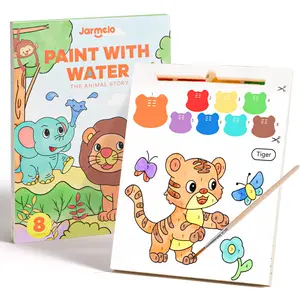 Paint with Water Books for Toddlers, Mess Free Watercolor Painting Activity for Kids Ages 1-3, 2-4, 4-6, Art Craft Coloring Gift with Brush, Airplane Travel Activities for Toddlers, Animals
