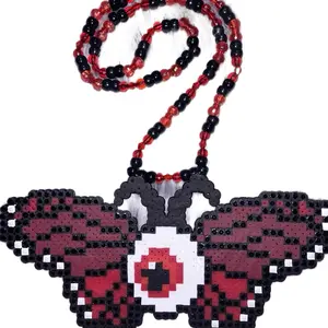 Cyclops butterfly bedazzled Perler necklace