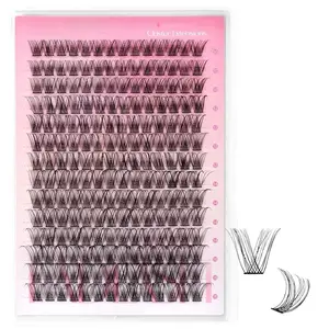 Lash Clusters Wispy Eyelash Clusters Natural Individual Lashes 10-16 mm and Waterproof Cluster Eyelash Extensions with Soft Thin Band (DV07, 10-16mm)