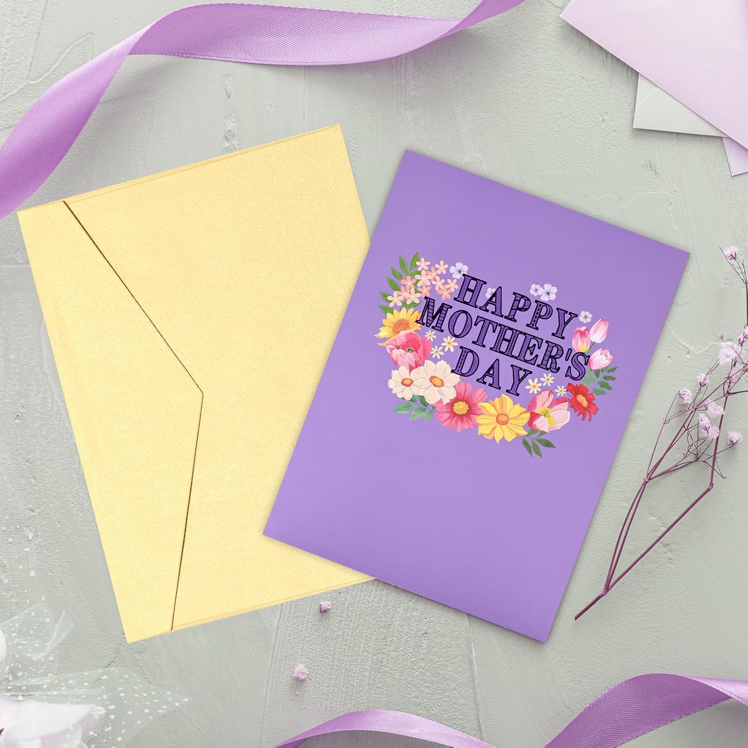 3D Mothers Day Card, Happy Mother's Day Pop Up Cards, Mother's Day Card with Envelope And Message Note, Recycled and Eco-Friendly