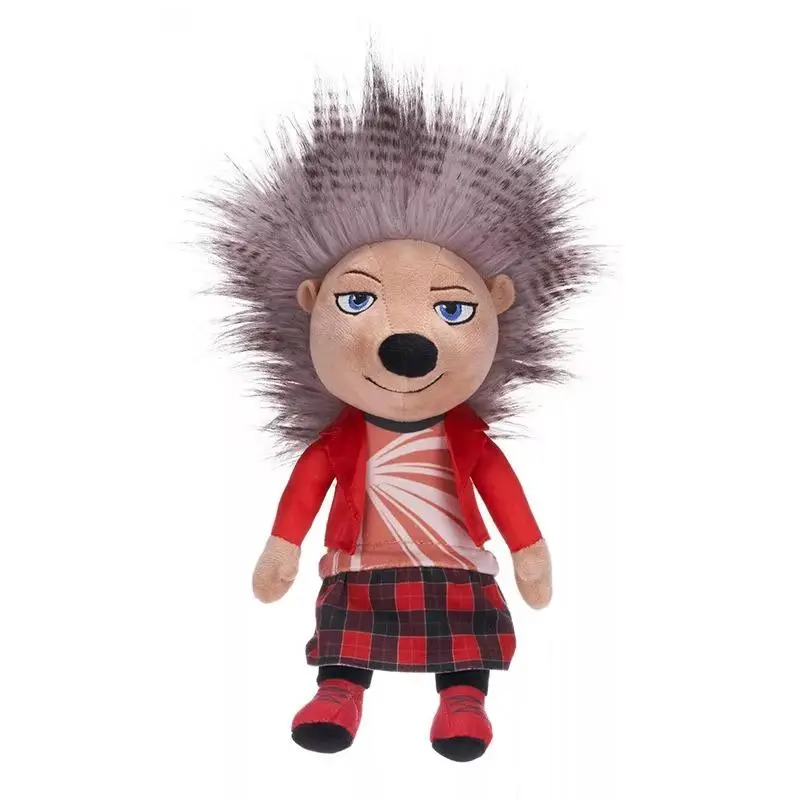 "Sing 2" Person-Shaped Stuffed Toys - Joyful Singer Johnny Black Leather-Jacketed Gorilla Plush, Meena Elephant Doll - Children's Birthday Gift