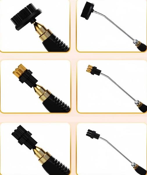 Multi-Purpose Handheld Steam Cleaning Tool | Portable Cleaning Tool with Brush Heads for Home Kitchen Car & Garage Use