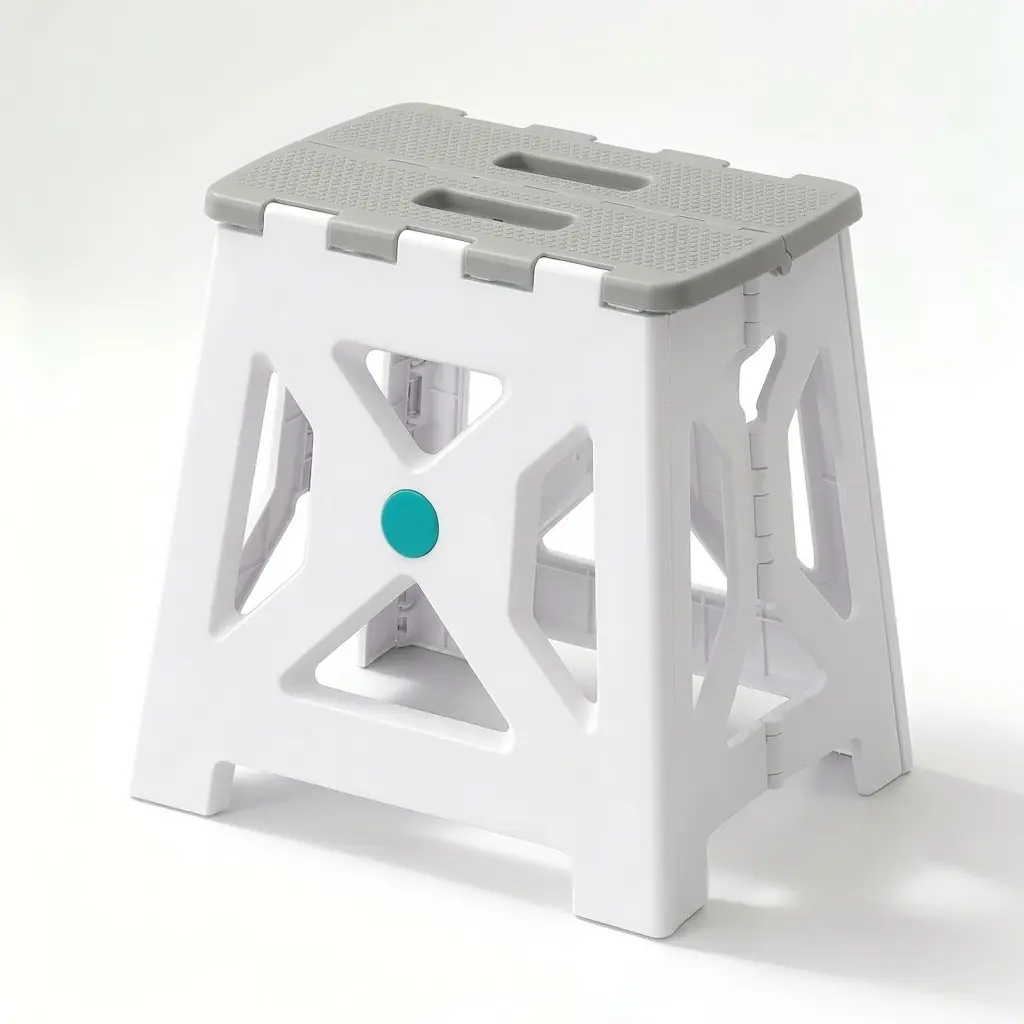 Small Folding Step Stool 300 LBS Weight Capacity, Non-Slip Textured Seat Portable Lightweight Plastic Foot Stool, Sturdy Space-Saving Foldable Stool for Adults & Kids, Indoor Outdoor Use for Bathroom Kitchen Patio Garden Camping removable shower chair