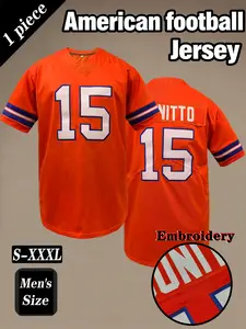 Men's Retro American football jersey, Football Shirts, Denver Classic #10NiX #15 Embroidered breathable V-neck mesh rugby sportswear, hip-hop casual T-shirt, suitable for outdoor sports, game training, unisex