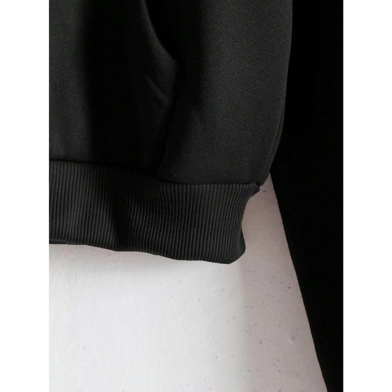 Casual Thermal Zip Up Crop Hoodie Hooded Sweatshirt Black Drawstring Thermal Lined Long Sleeve Pullover Fall Outfit For Girls Teenagers Kids Size 8-16Y B2713 comfortable Girls' Graphic Print Hoodie sequins pants sunburst beauty page ants granola Face