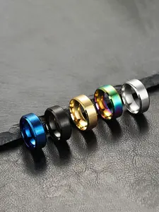 Simple Plain Color Wide Band Ring, stackable rings, Fashion Accessories for Both Men & Women for Party, Daily Clothing Decor, Trendy All-match & Exquisite Jewelry for Birthday Gift, Stacking Rings