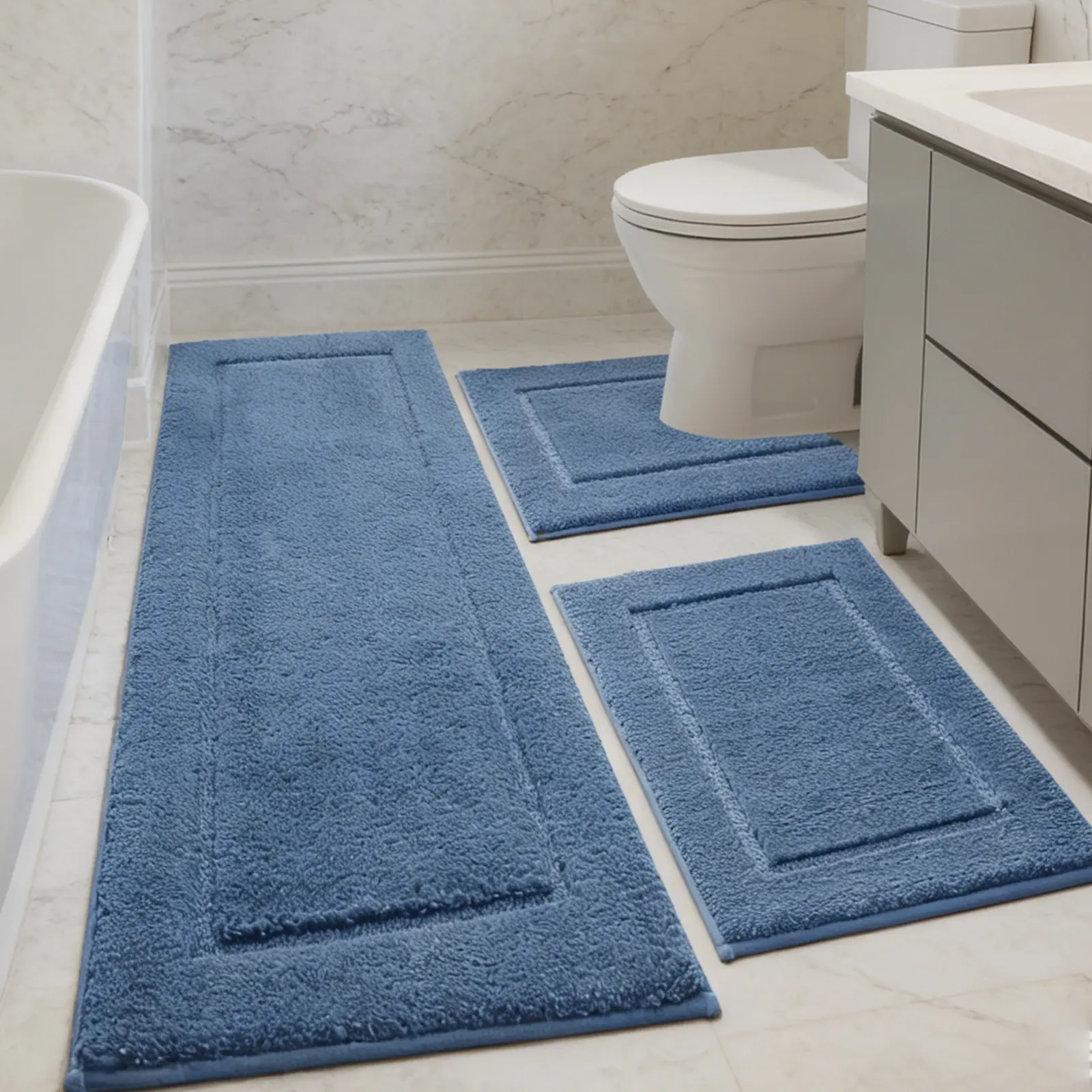 IM HOME Bathroom Rugs Set 3 Pieces / 2 Pieces, Ultra Soft Thick Plush Fluffy Microfiber Absorbent Bath Mat, Non-Slip Backing, Machine Washable Bath Mats for Bathroom Floor, Tub, Toilet and Shower