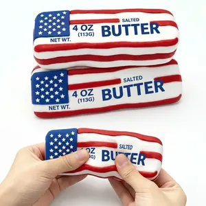 American Flag Pattern Butter Stick Squishy Toy, Slow Rising Soft Squeeze Fidget Toy, Stress Relief Sensory Desk Toy for Adults, 1pc