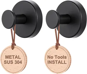 Suction Cup Hooks for Shower, Removable Towel Hooks for Bathroom Window Glass Door Wall, Bath Robe Looafh Wreath Hook for Hanging - 2 Pack, Black vacuum