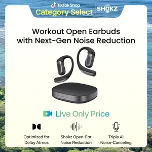 【Live only】SHOKZ OpenFit Pro Open-Ear True Wireless Earbuds with Open-Ear Noise Reduction, Optimised for Dolby Atmos, Deep Bass, 50H Playtime, AI-Powered Clear Calls for Work, Sport, Bluetooth 6.1, IP55, Black