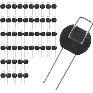 Flip-Washer Staples, Garden Stakes, 6" Metal Landscape Staples, Yard Stake for Gardening, Ground Spikes & Landscape Pins, Metal Garden Stakes for , Landscaping Pins & Turf Nails, 100 count